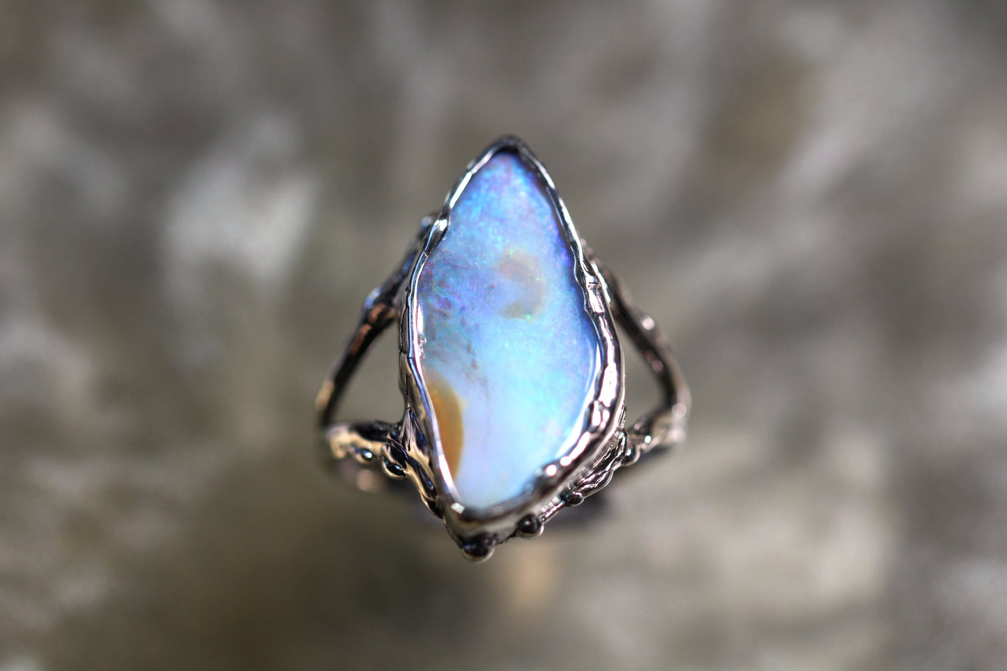 Boulder Opal and Sterling Silver Ring