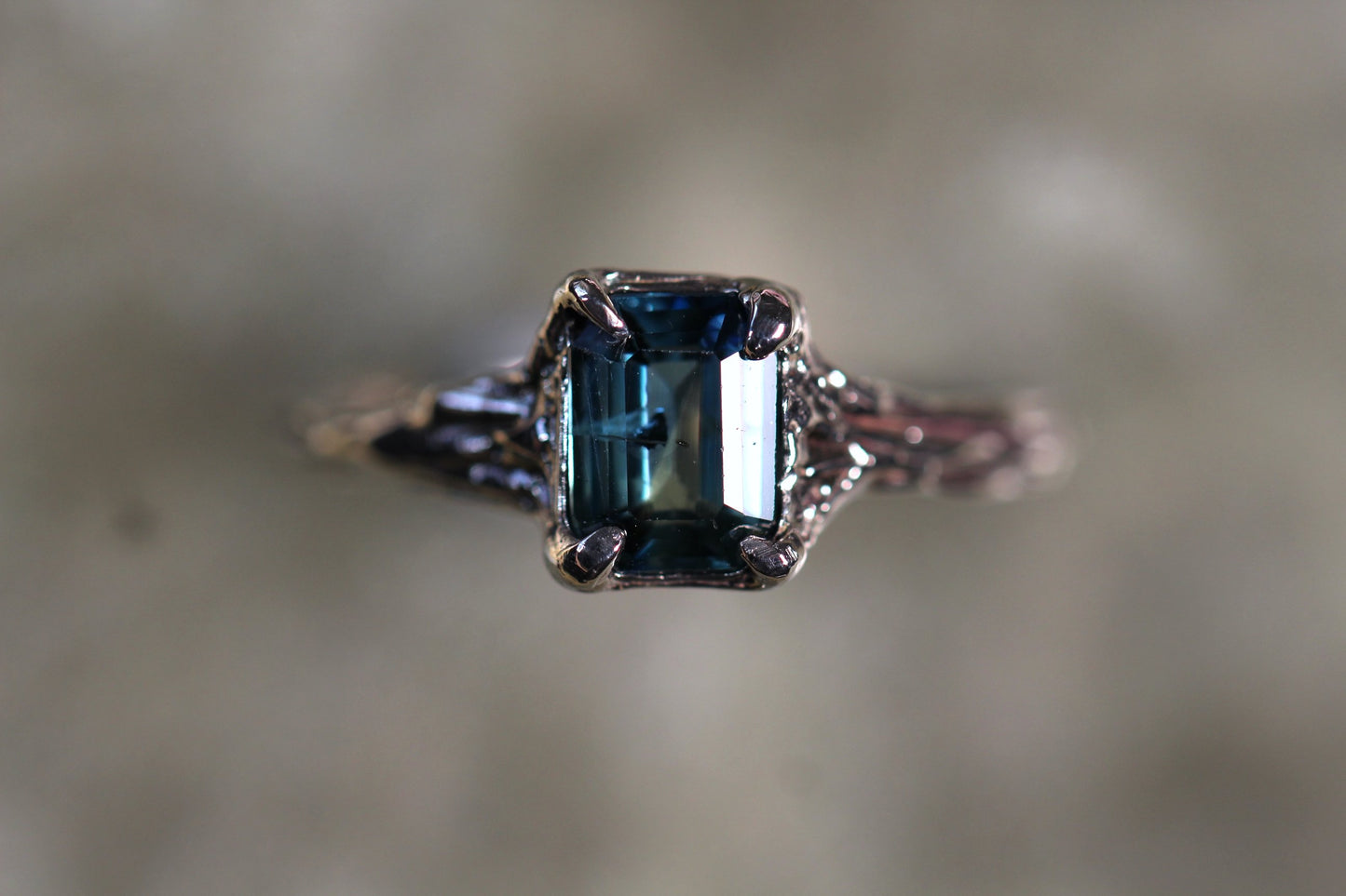 Australian Parti Sapphire and Sterling Silver Ring