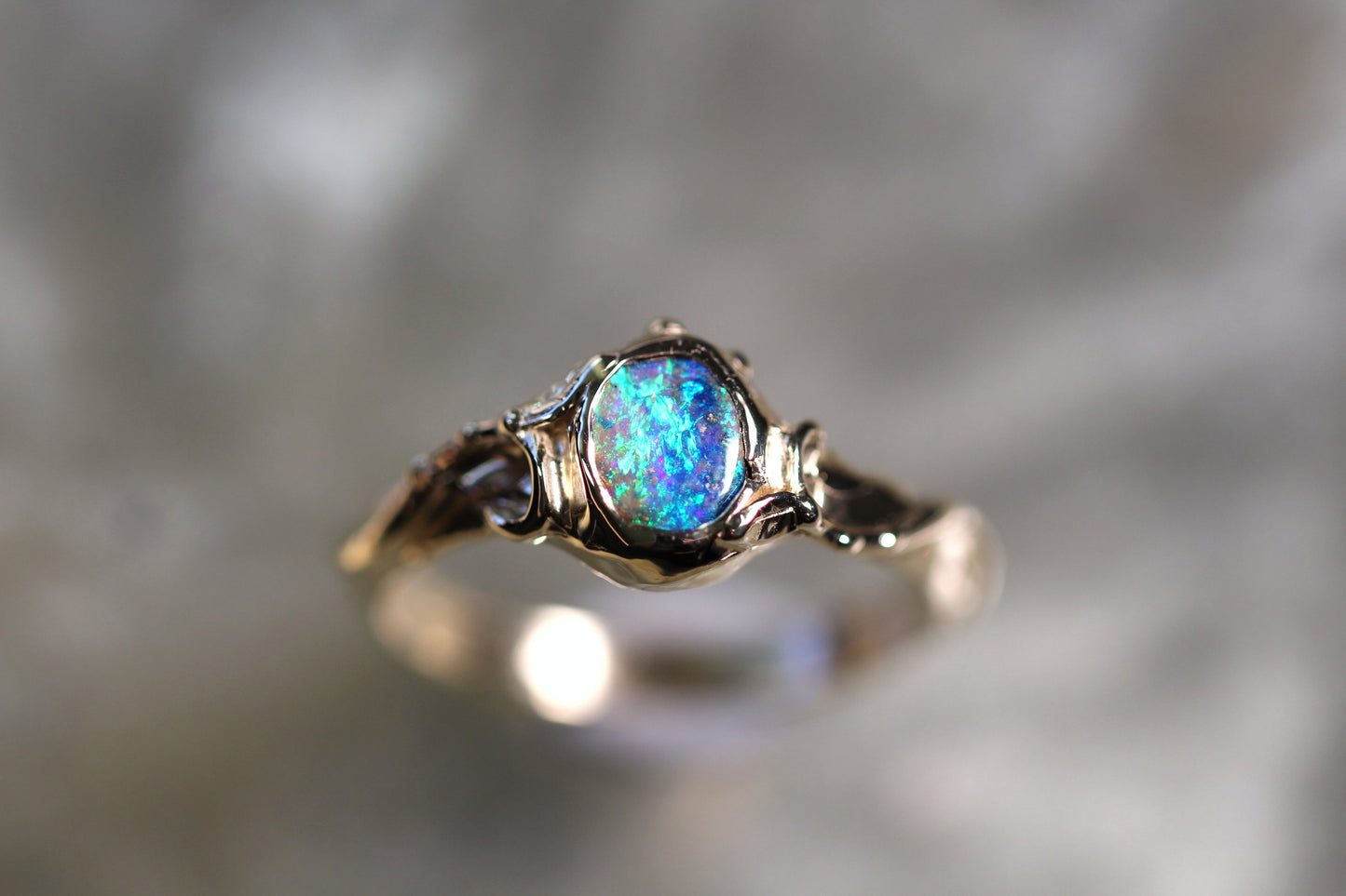 Boulder Opal and Solid 9ct Yellow Gold Ring