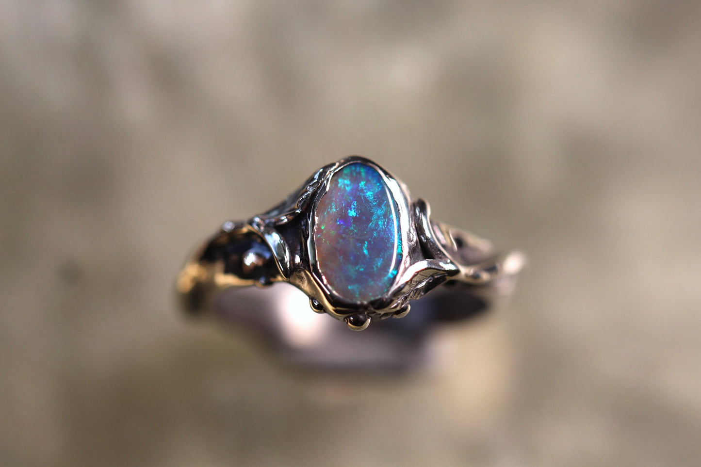 Lightning Ridge Opal and Sterling Silver Ring