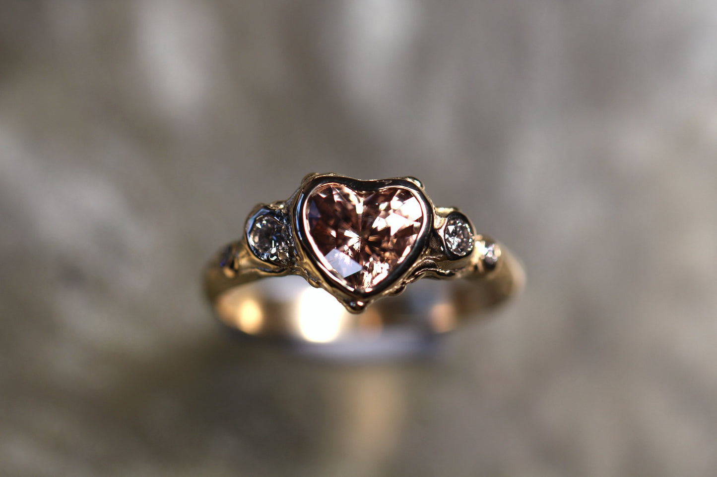 Zircon, Diamond and Solid 9ct Yellow Gold Ring