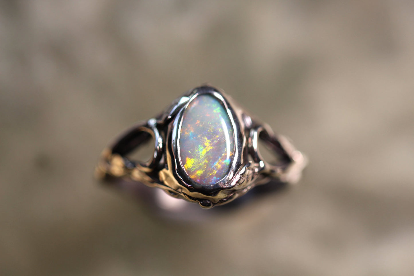 Lightning Ridge Opal and Sterling Silver Ring
