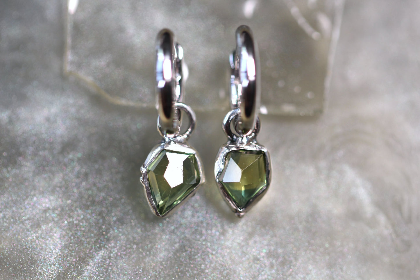 Australian Parti Sapphire and Sterling Silver Earrings