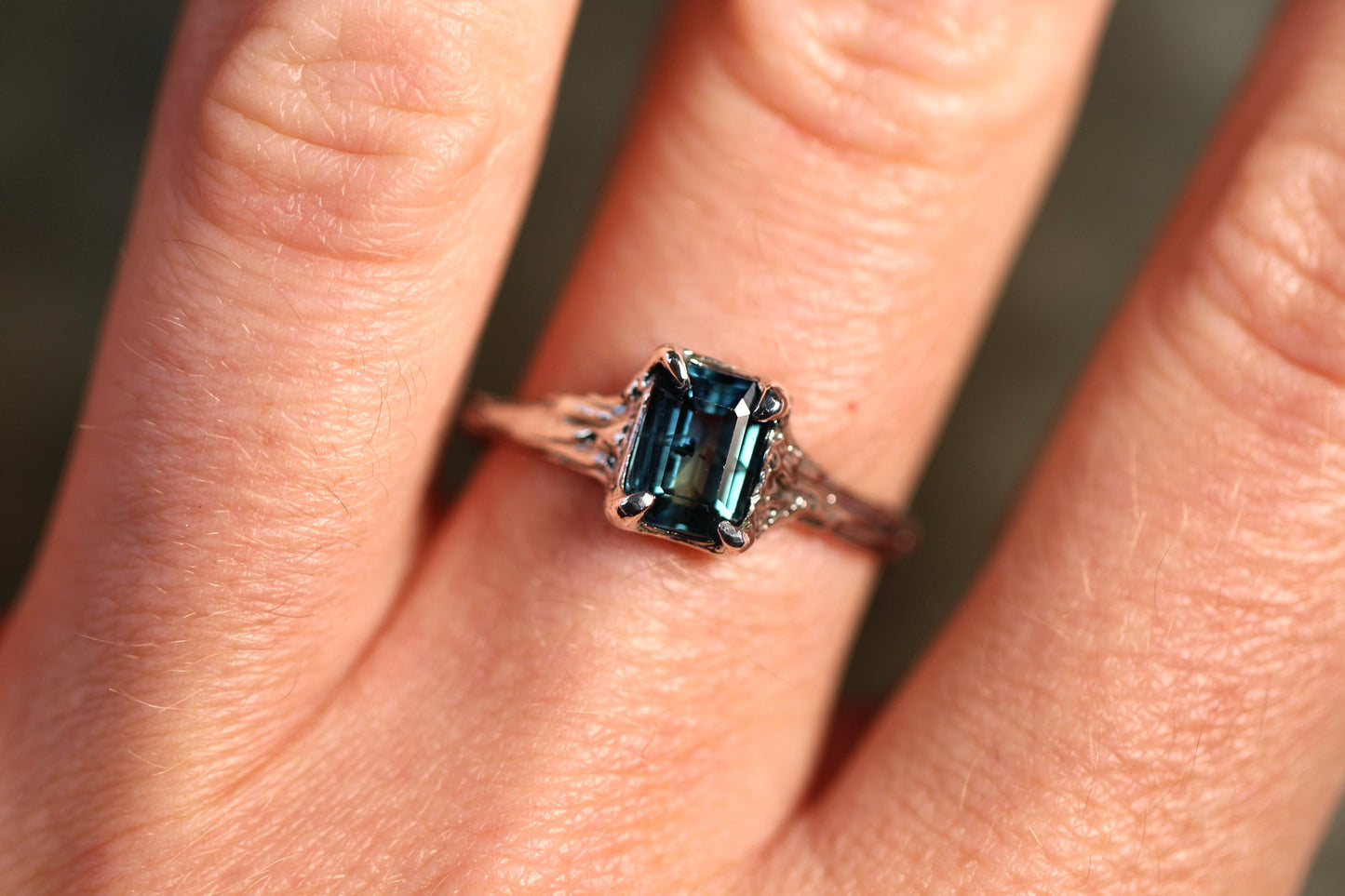 Australian Parti Sapphire and Sterling Silver Ring