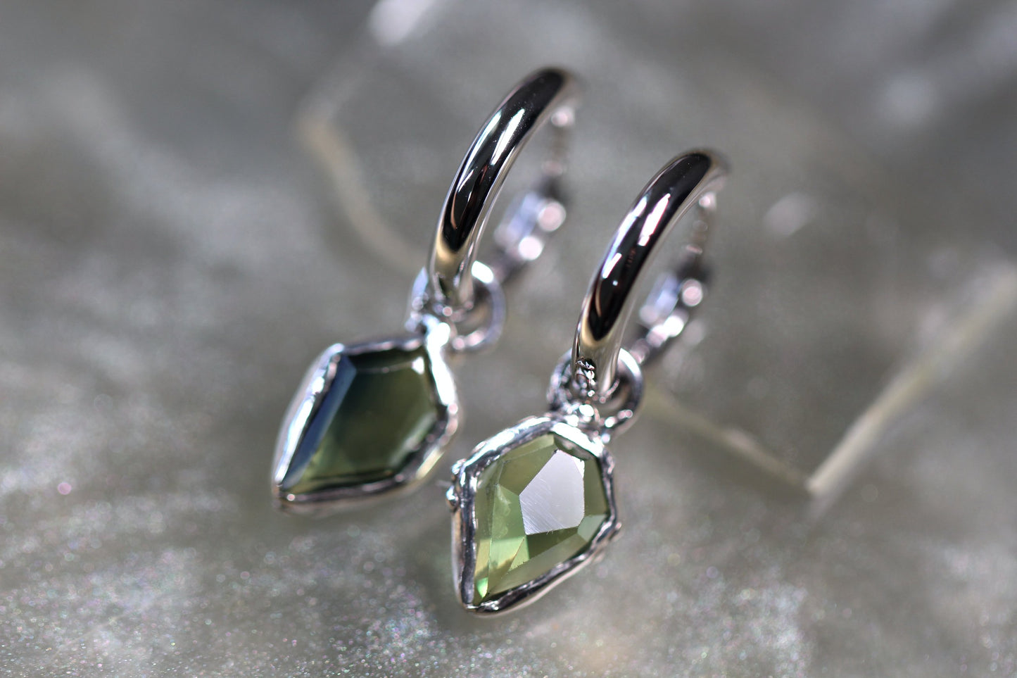 Australian Parti Sapphire and Sterling Silver Earrings