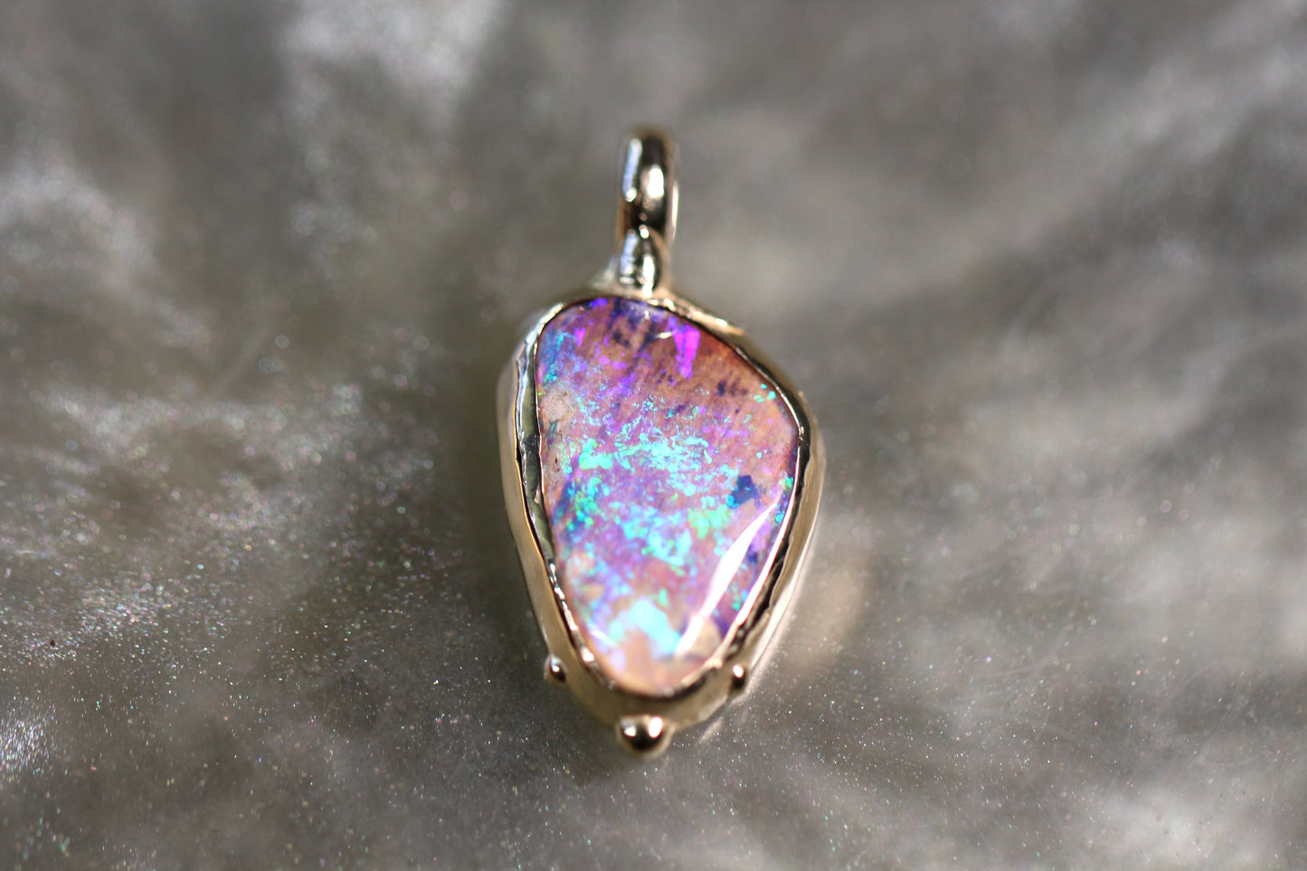 Boulder Opal and Solid 9ct Yellow Gold Pendant