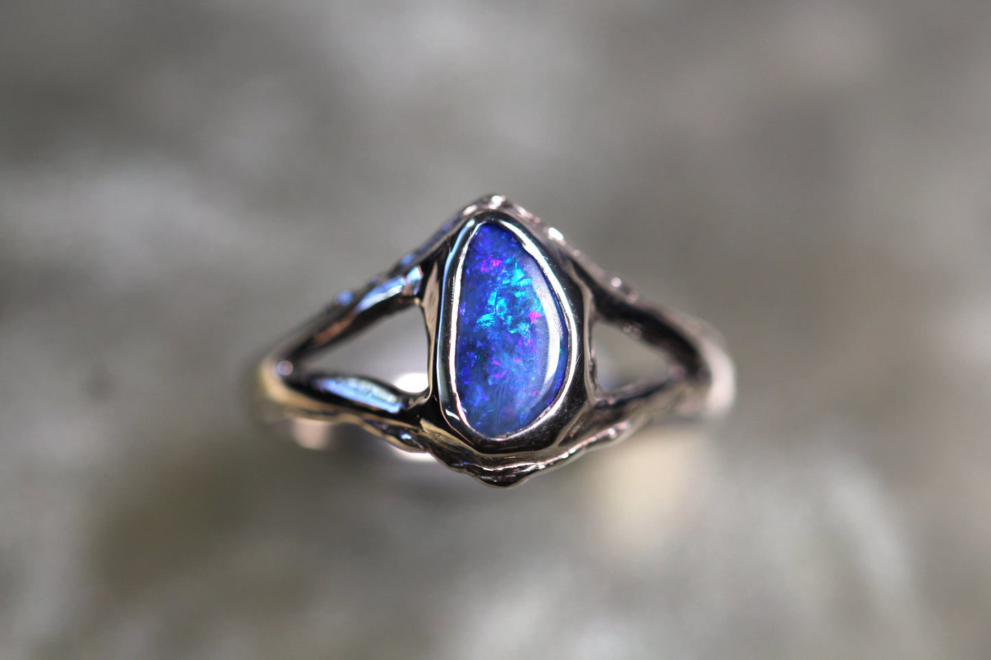 Boulder Opal and Sterling Silver Ring