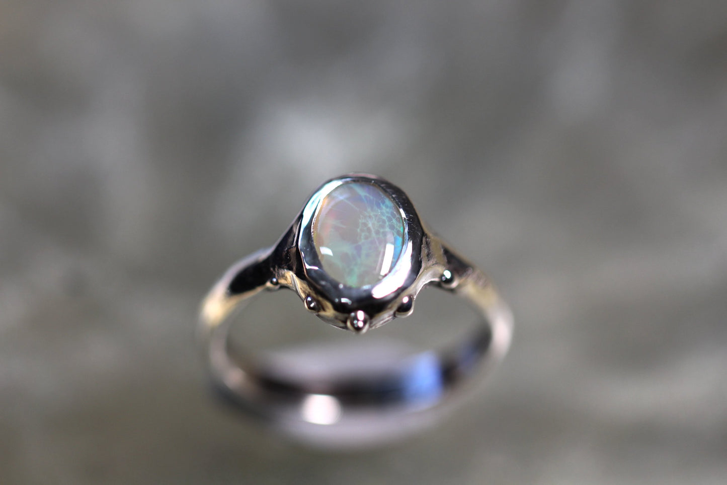 Lightning Ridge Opal and Sterling Silver Ring
