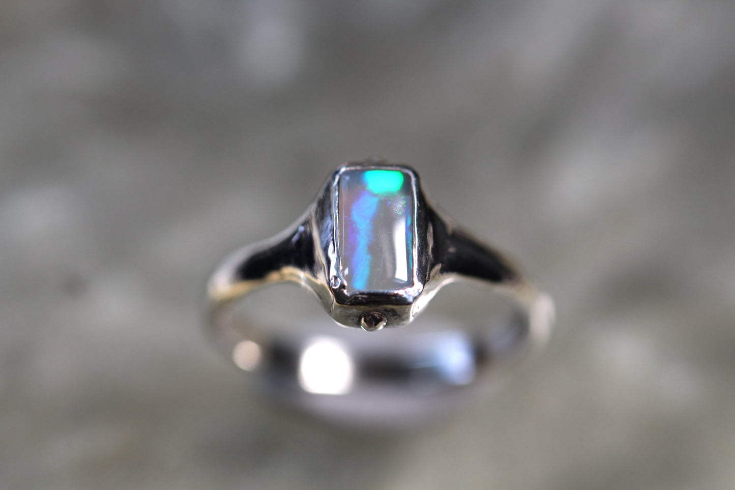 Lightning Ridge Opal and Sterling Silver Ring