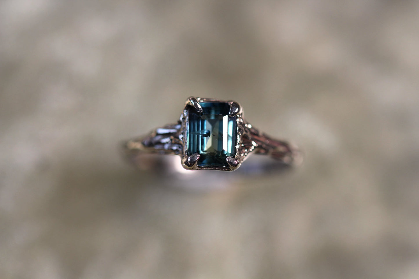 Australian Parti Sapphire and Sterling Silver Ring