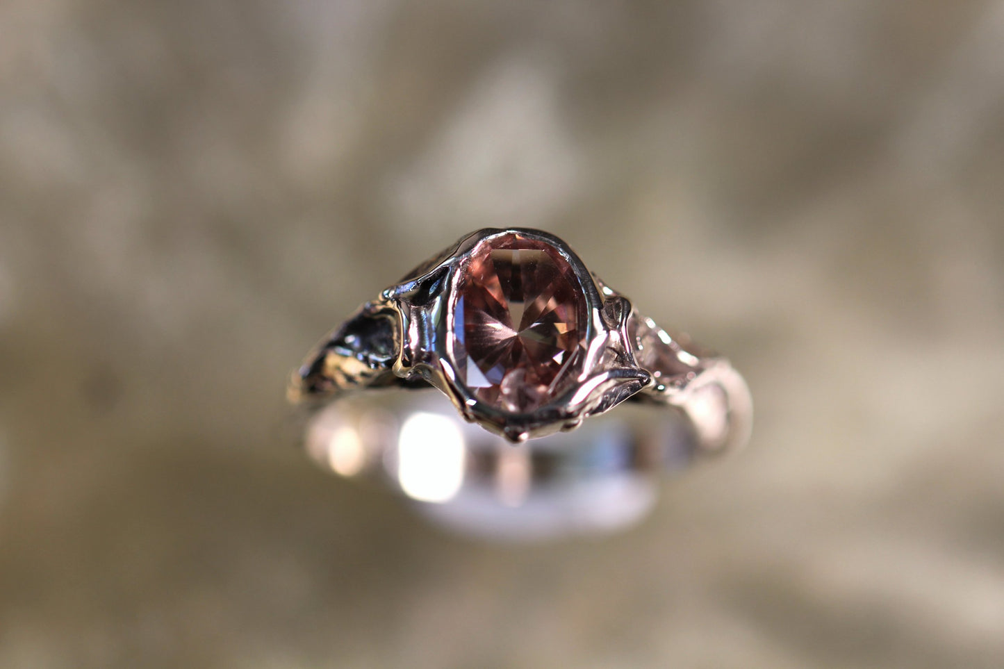 Harts Range Zircon and Sterling Silver Ring (damaged)