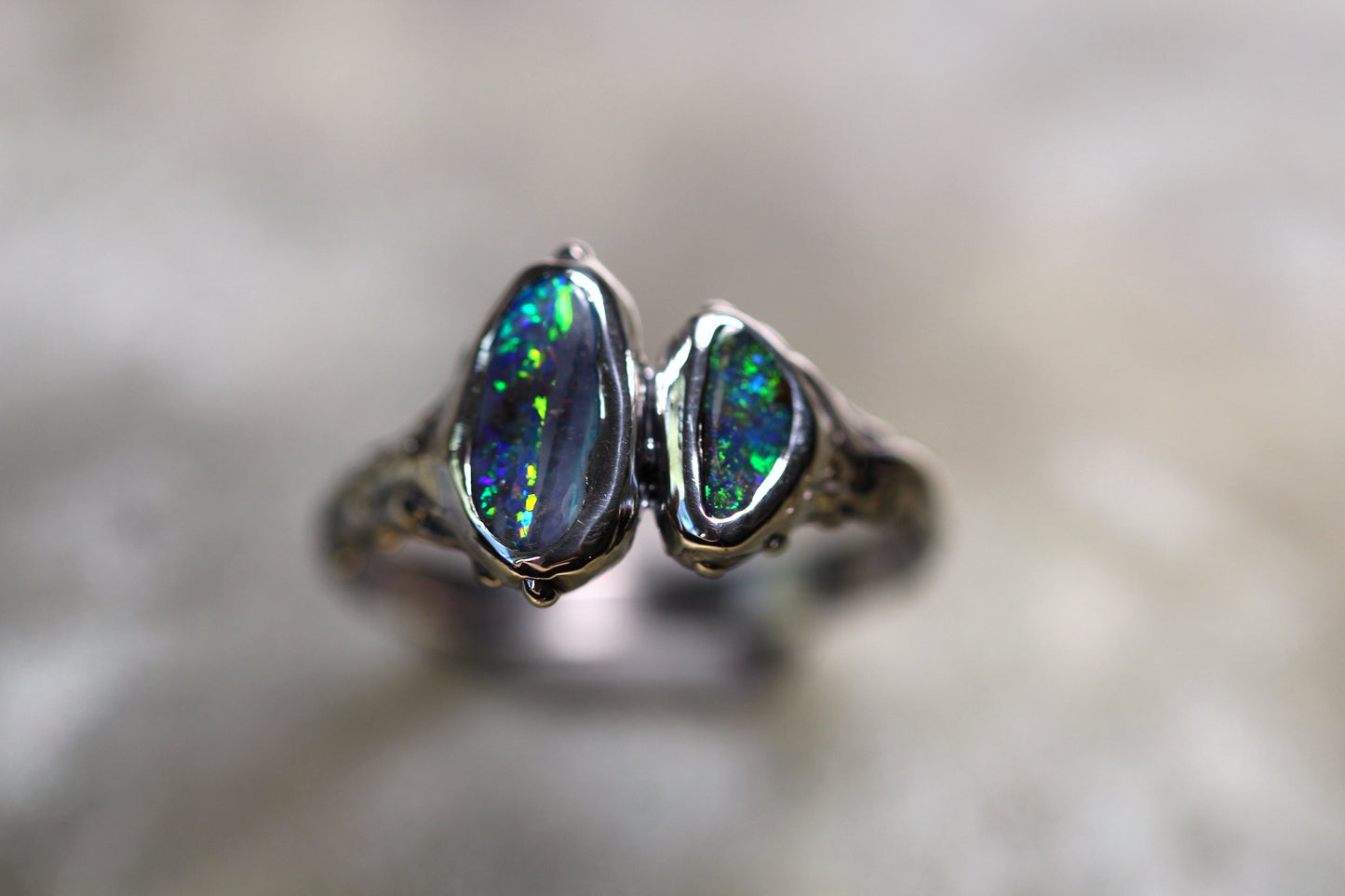 Boulder Opal and Sterling Silver Ring