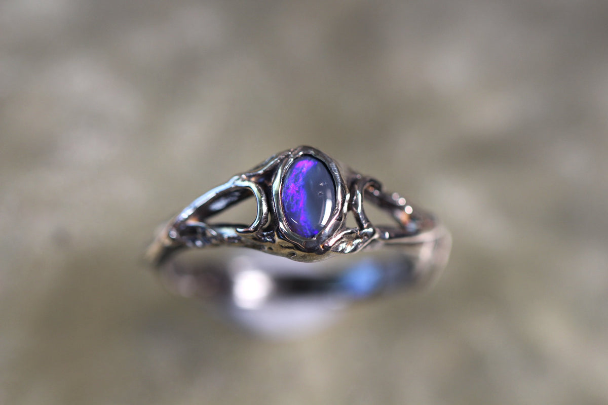 Lightning Ridge Opal and Sterling Silver Ring