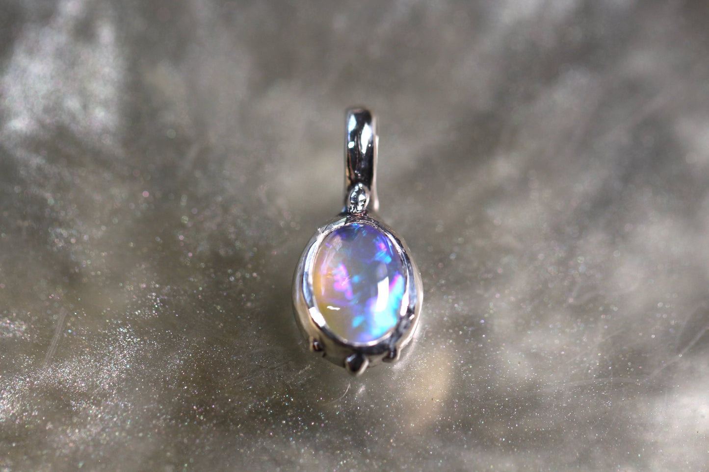 Lightning Ridge Opal and Sterling Silver Pendant