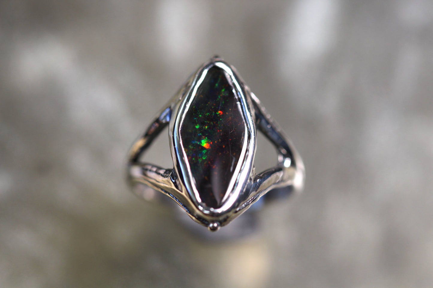 Boulder Opal and Sterling Silver Ring