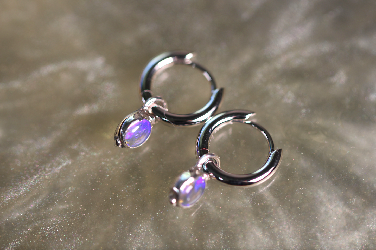 Lightning Ridge Opal and Sterling Silver Earrings