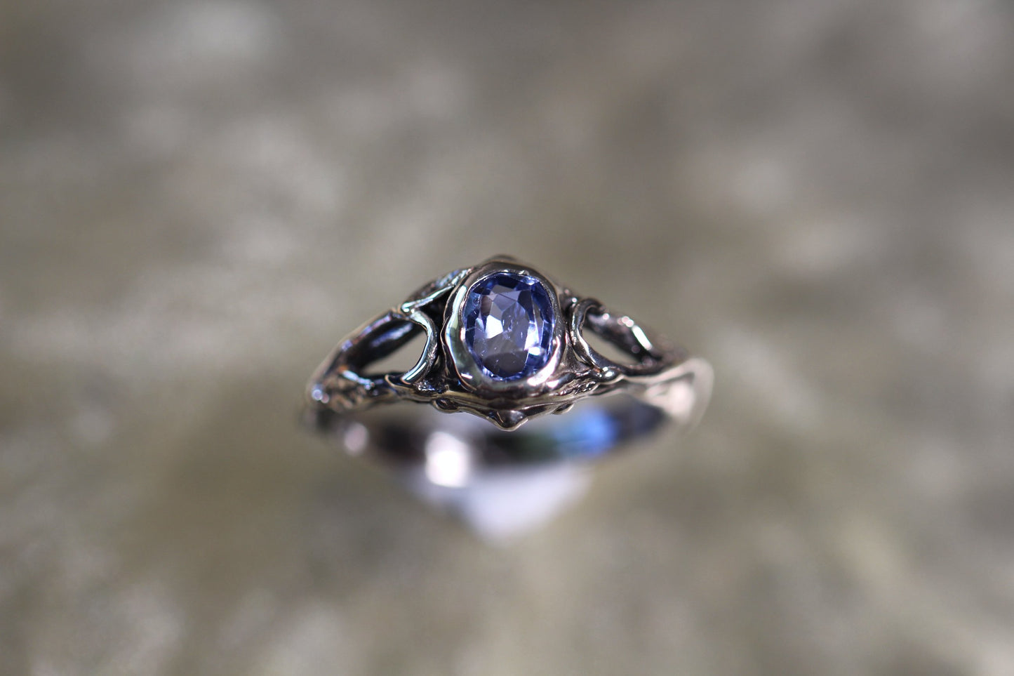 Ceylon Sapphire and Sterling Silver Ring