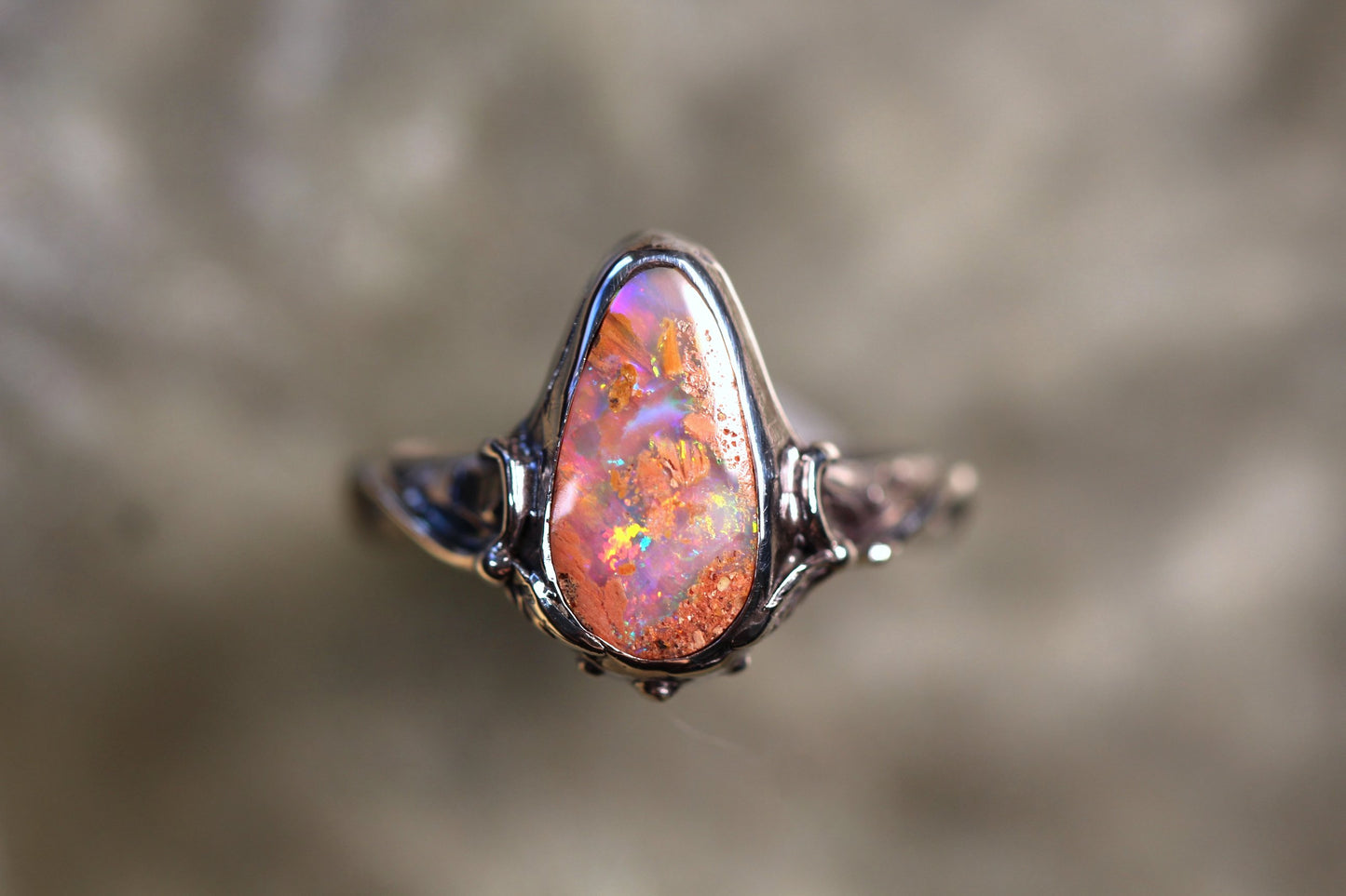 Pipe Opal and Sterling Silver Ring