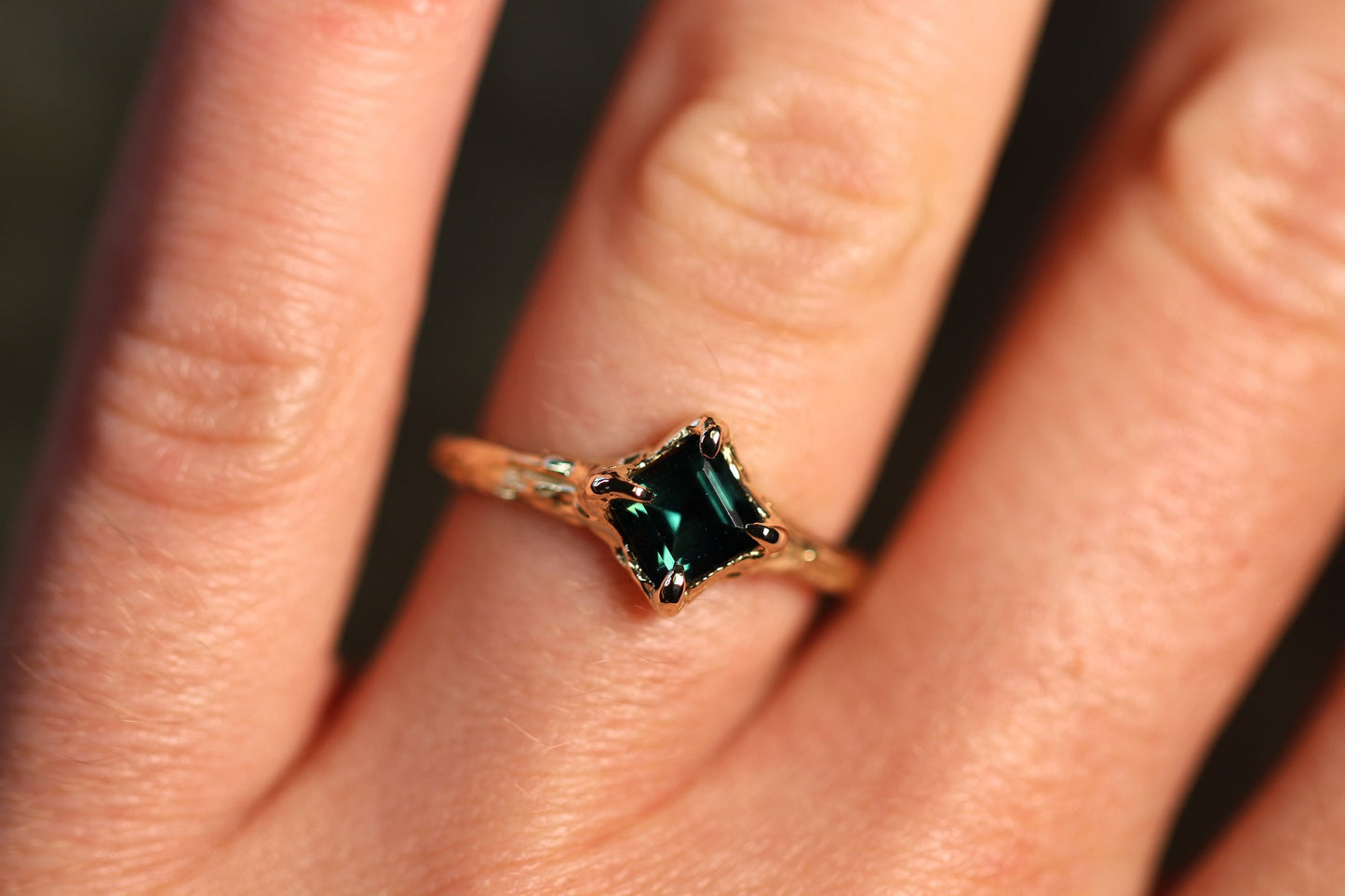 Australian Parti Sapphire and Solid 9ct Yellow Gold Ring