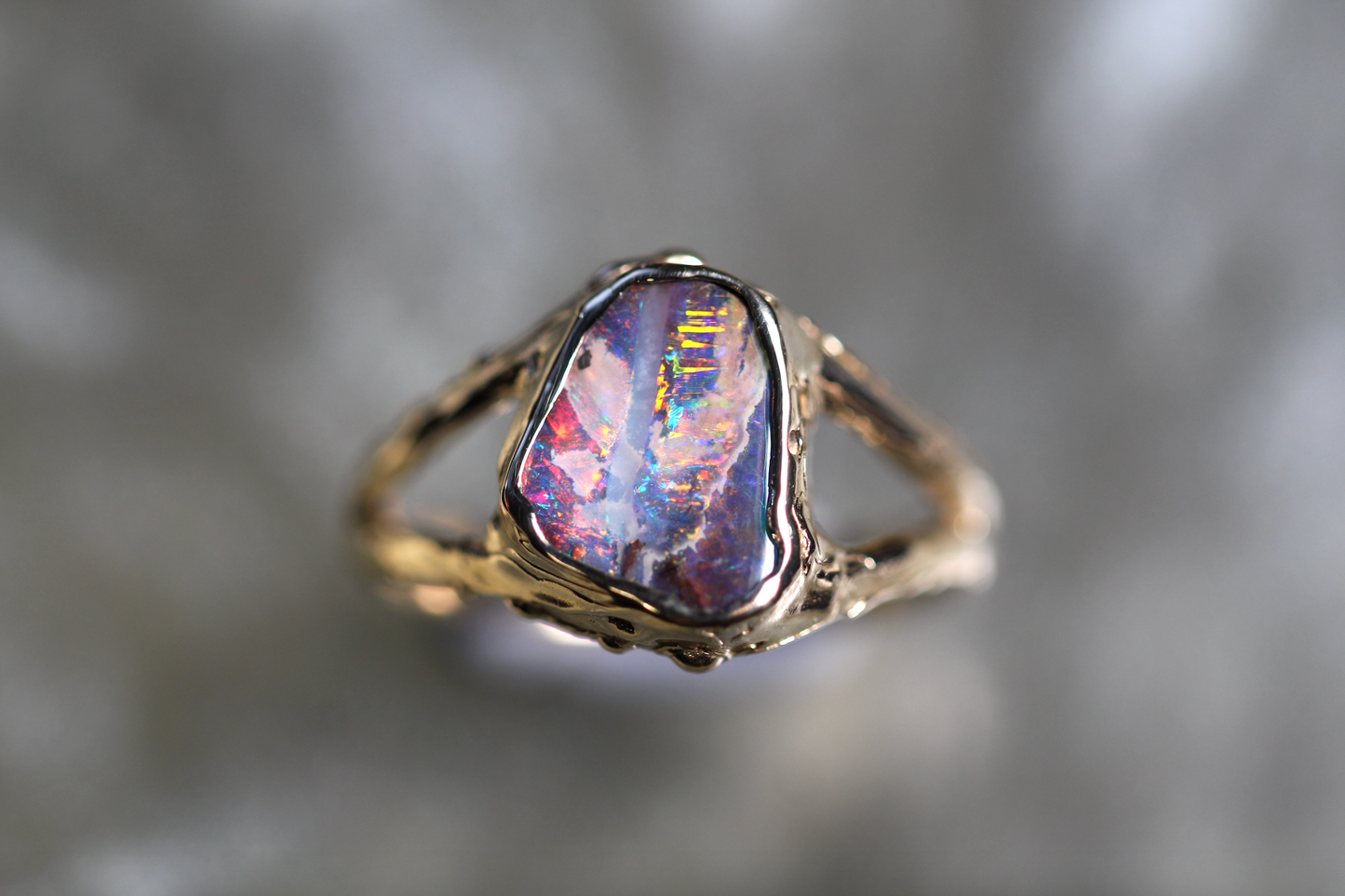 Boulder Opal and Solid 9ct Yellow Gold Ring