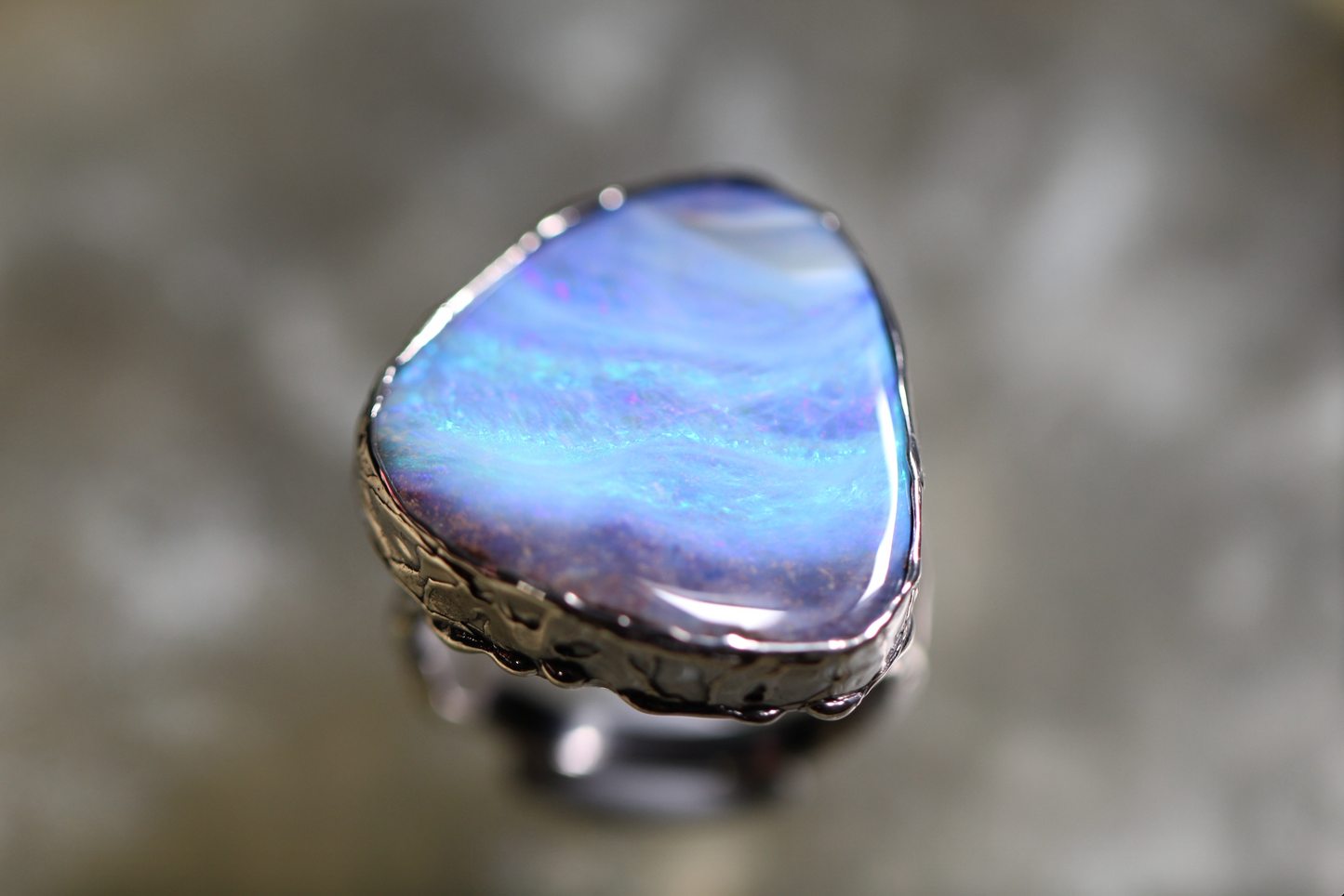 Boulder Opal and Sterling Silver Ring