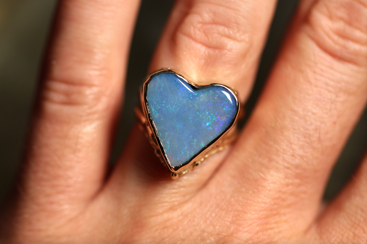 Boulder Opal and Solid 9ct Yellow Gold Ring