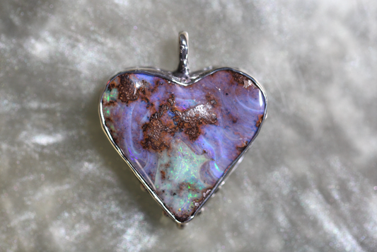 Boulder Opal and Sterling Silver Pendant