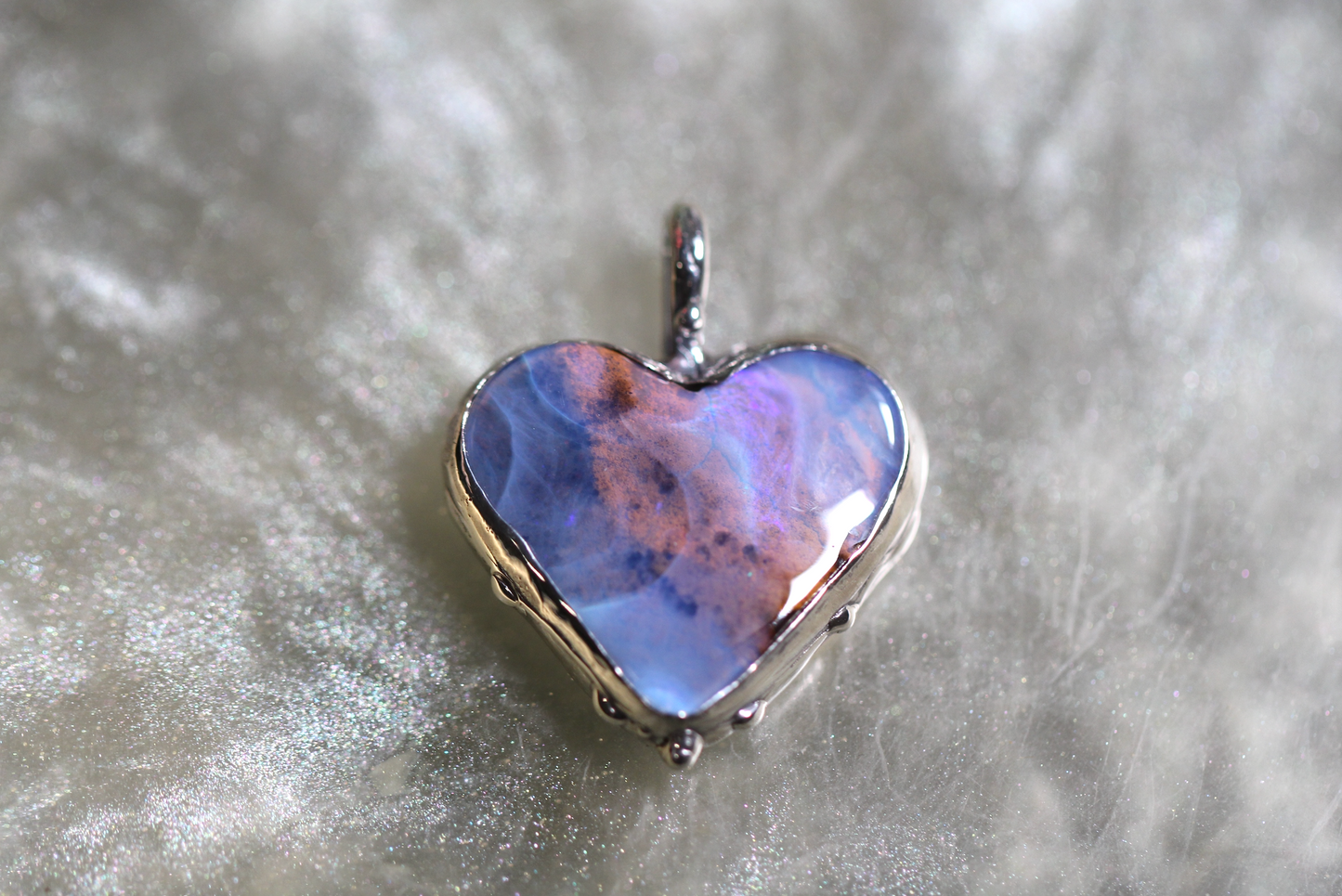 Boulder Opal and Sterling Silver Pendant