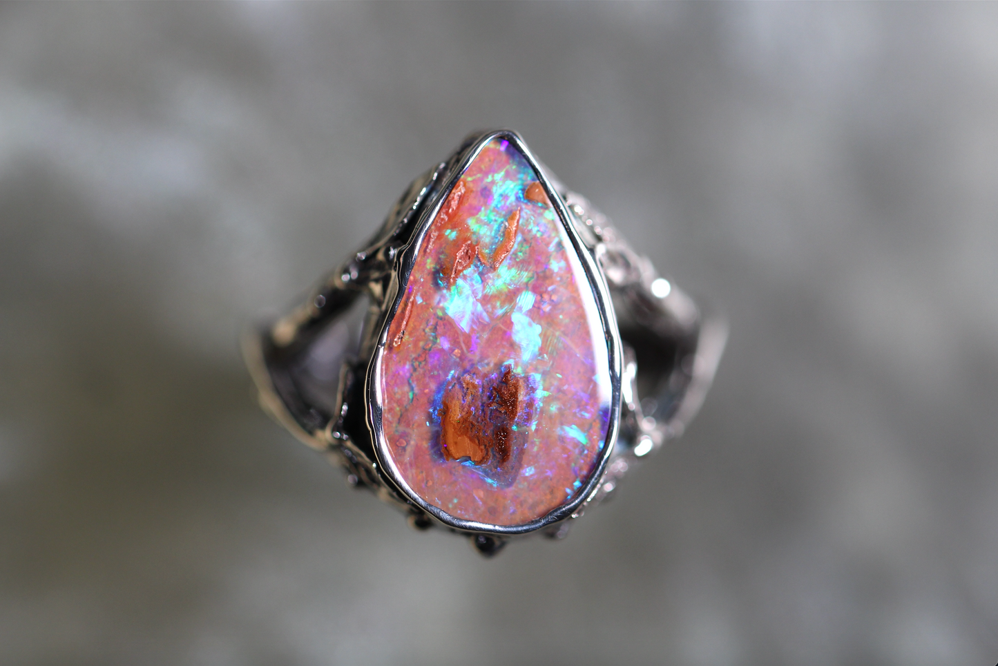 Pipe Opal and Sterling Silver Ring