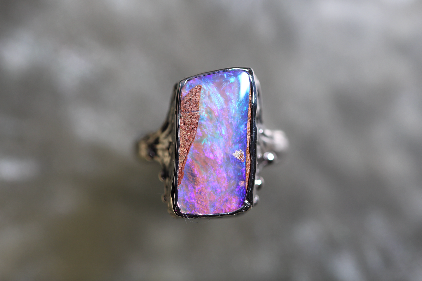 Pipe Opal and Sterling Silver Ring