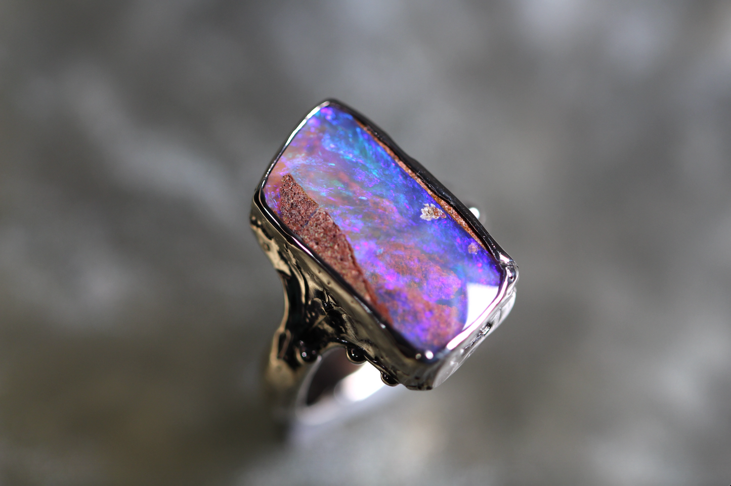 Pipe Opal and Sterling Silver Ring