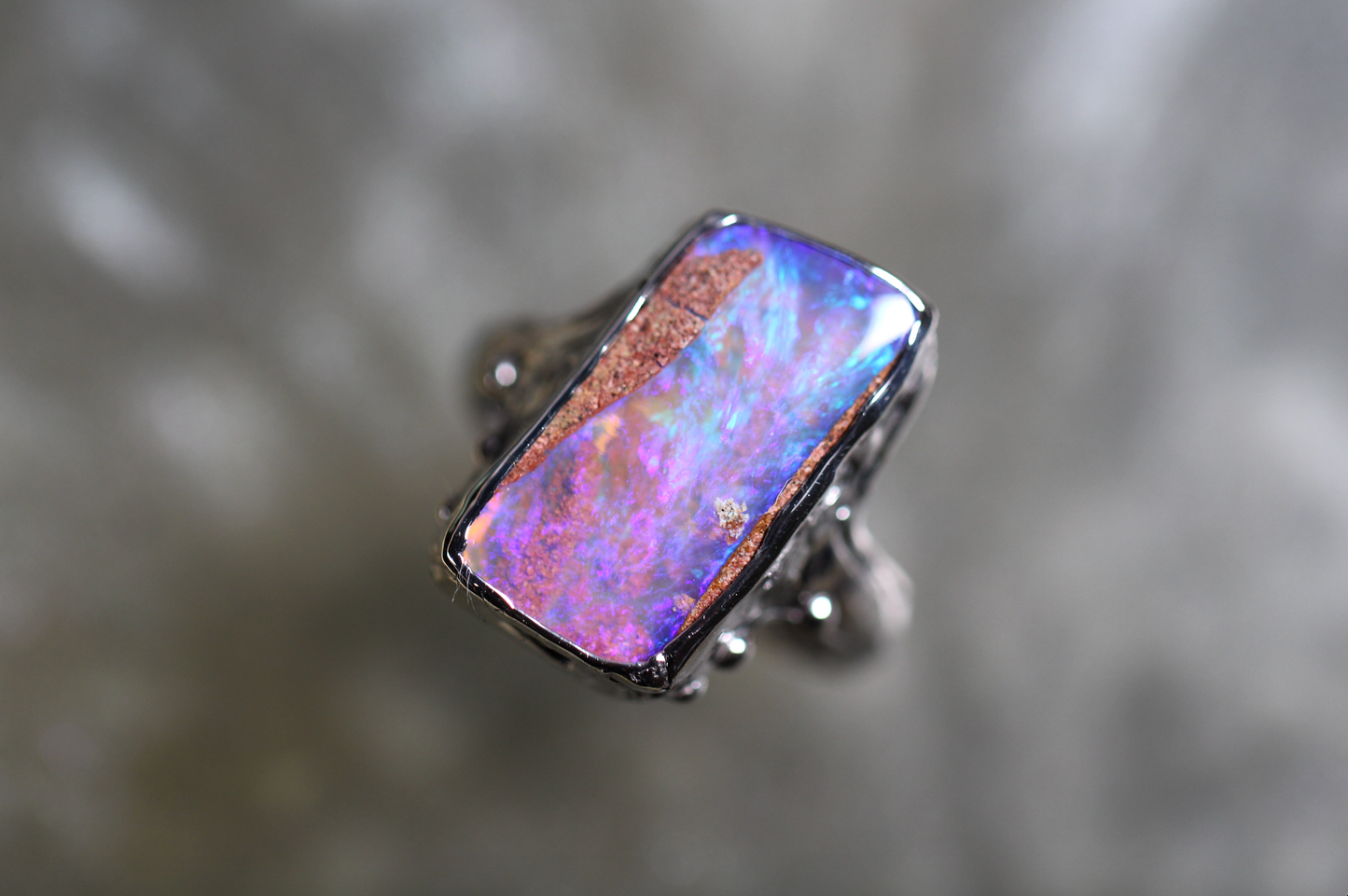 Pipe Opal and Sterling Silver Ring