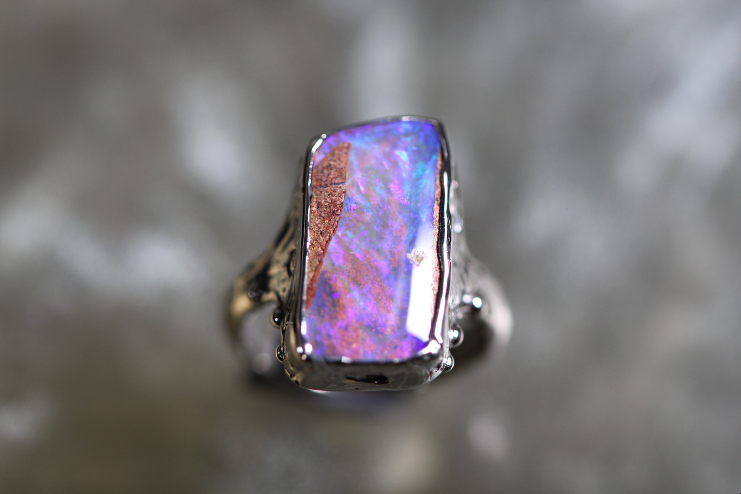 Pipe Opal and Sterling Silver Ring