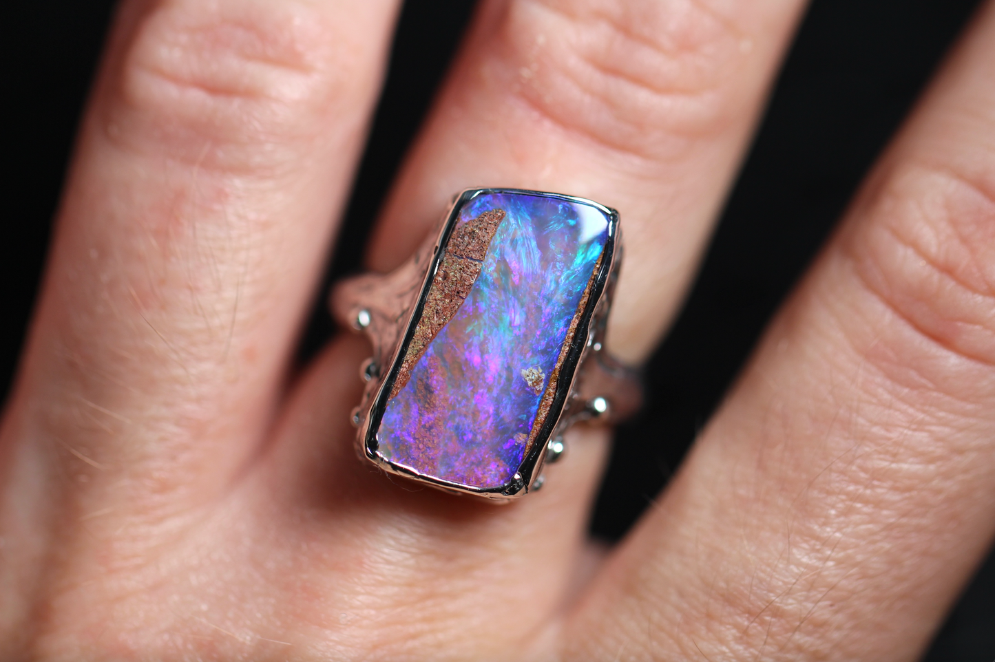 Pipe Opal and Sterling Silver Ring