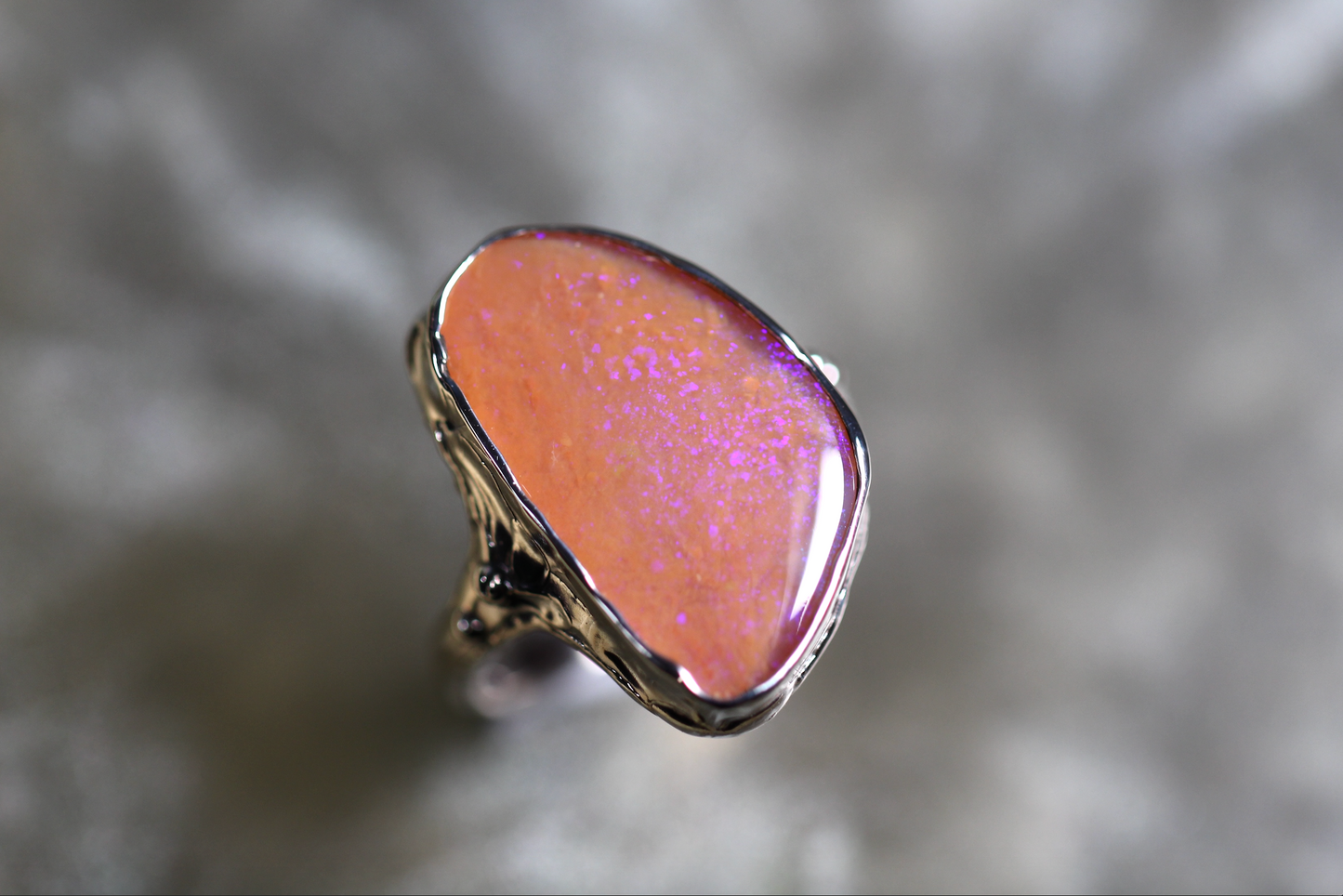 Pipe Opal and Sterling Silver Ring