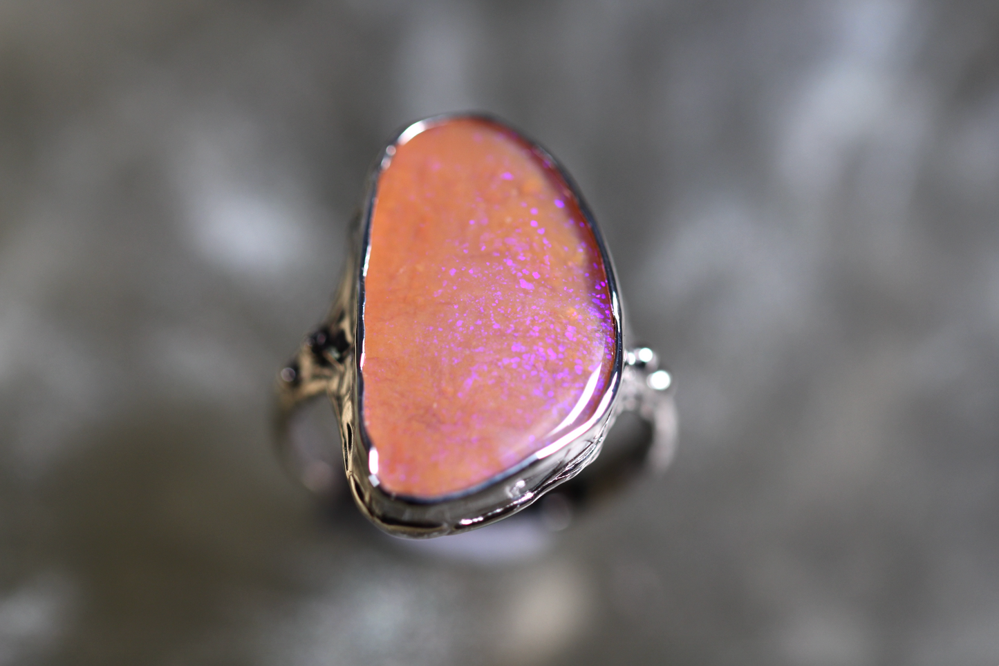 Pipe Opal and Sterling Silver Ring