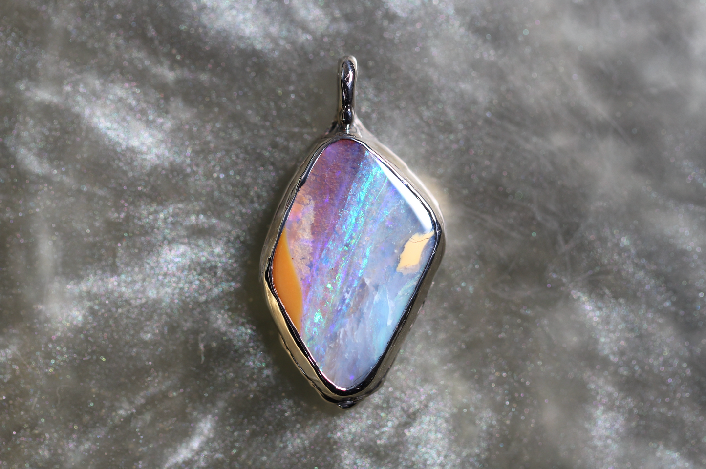 Boulder Opal and Sterling Silver Pendant