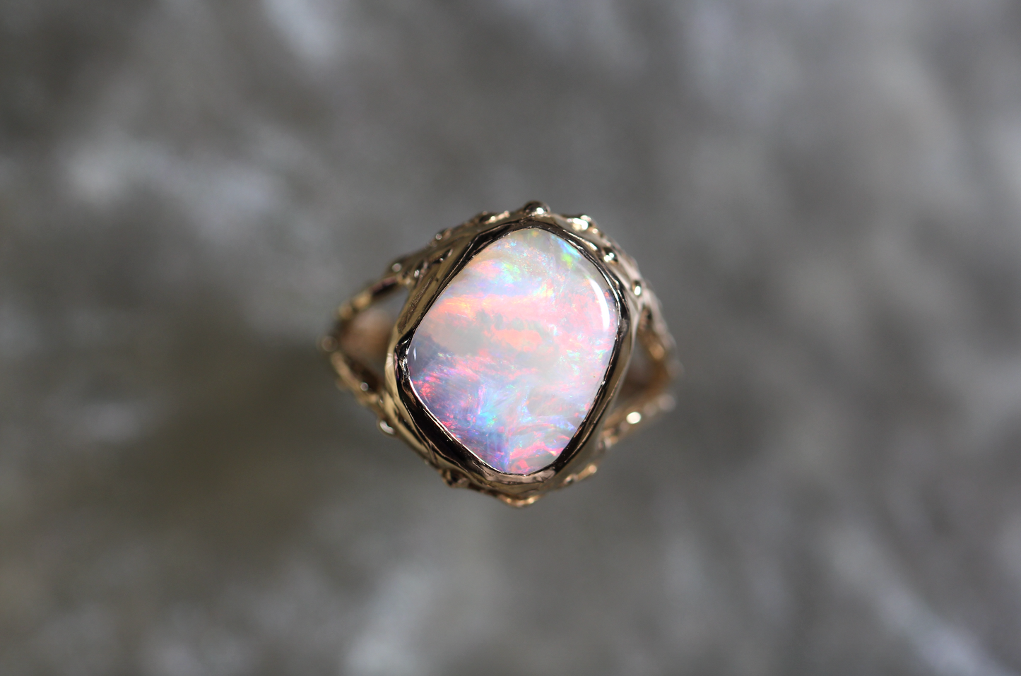 Boulder Opal and Solid 9ct Yellow Gold Ring