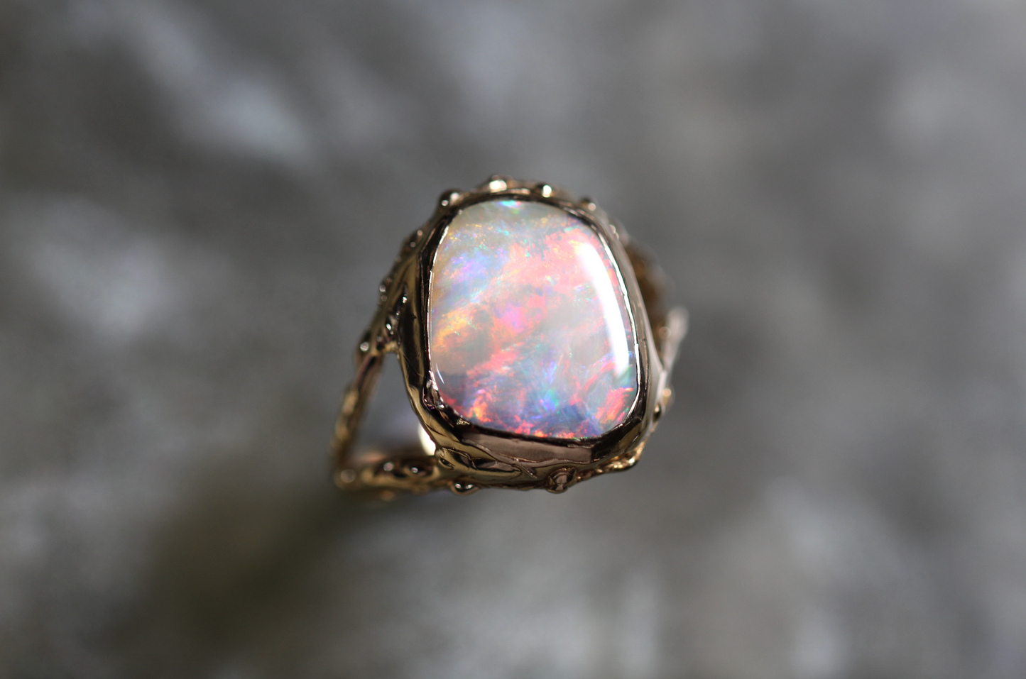Boulder Opal and Solid 9ct Yellow Gold Ring