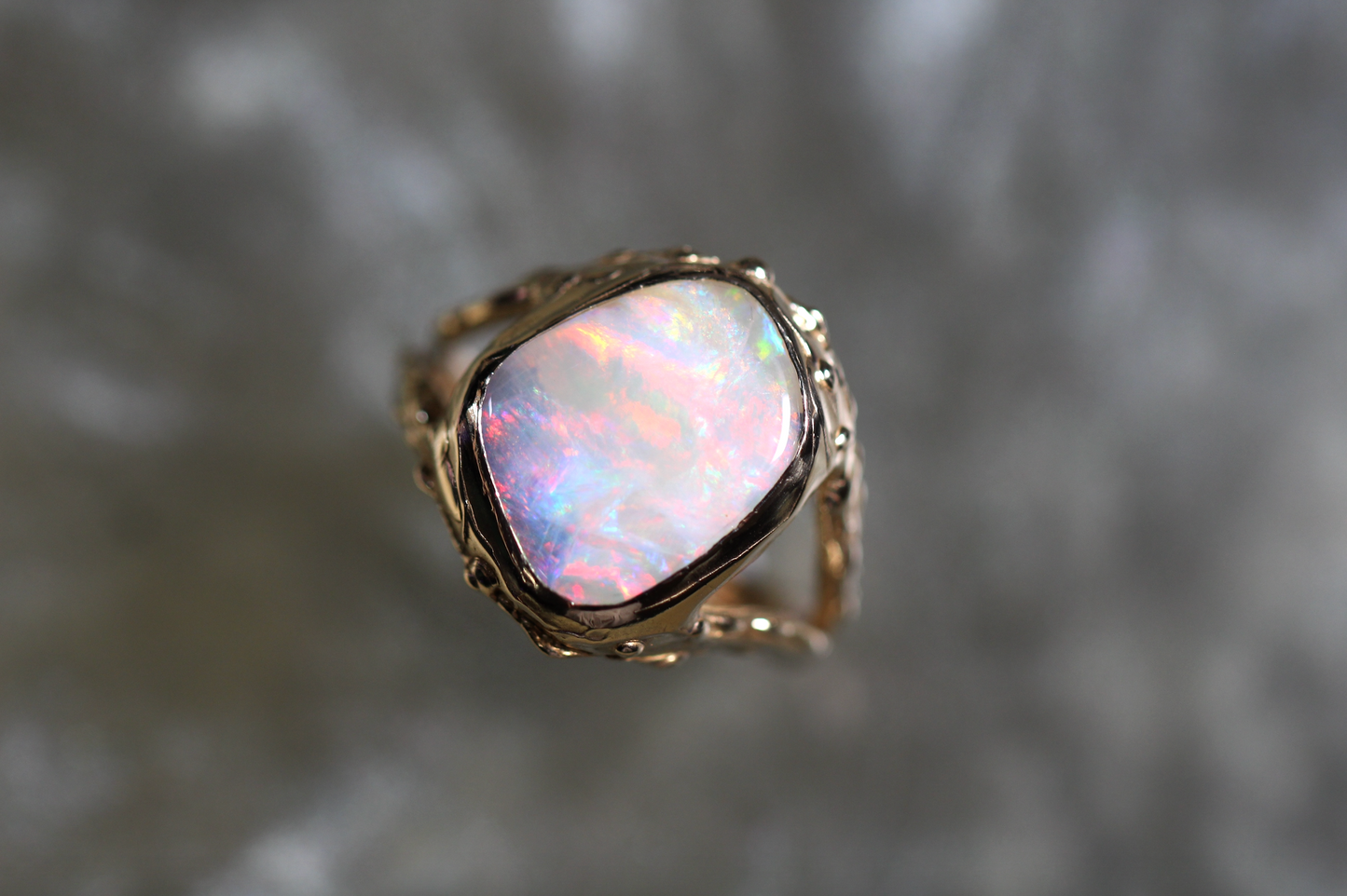 Boulder Opal and Solid 9ct Yellow Gold Ring