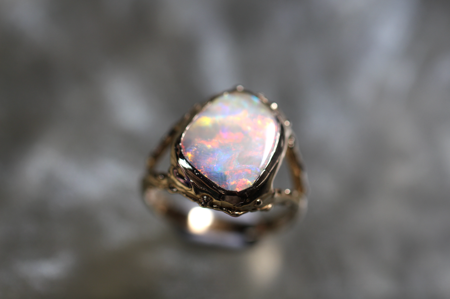 Boulder Opal and Solid 9ct Yellow Gold Ring