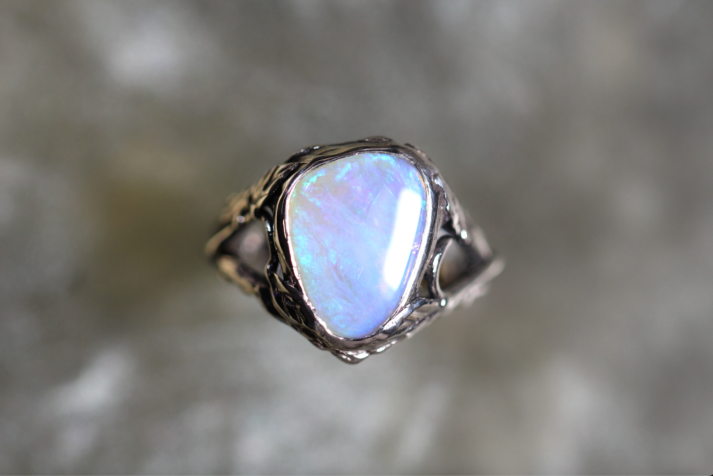 Lightning Ridge Opal and Sterling Silver Ring