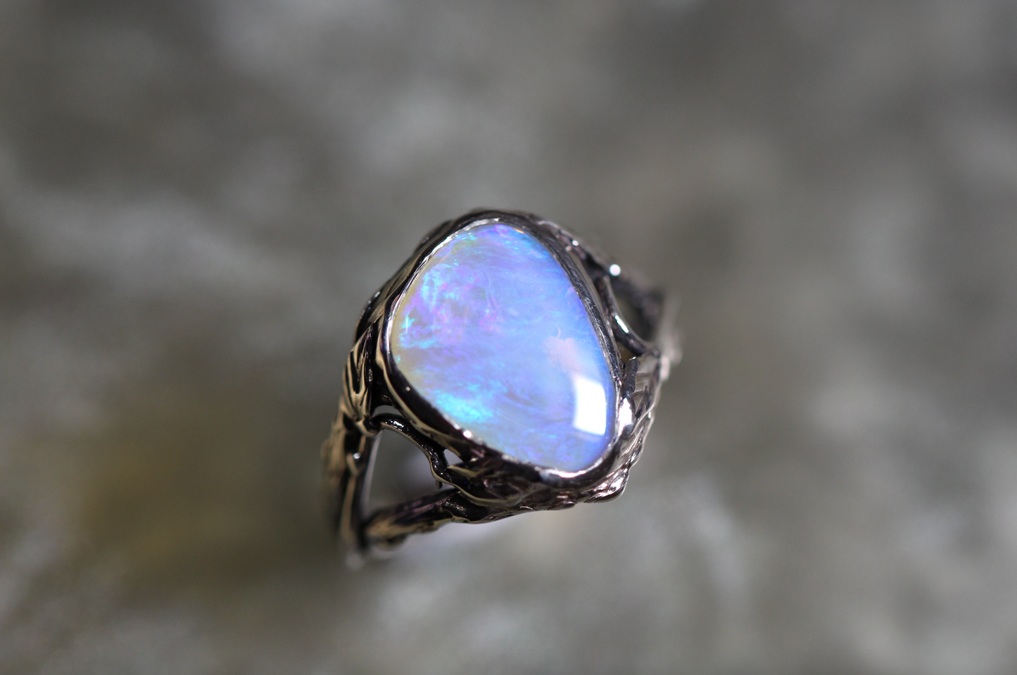 Lightning Ridge Opal and Sterling Silver Ring
