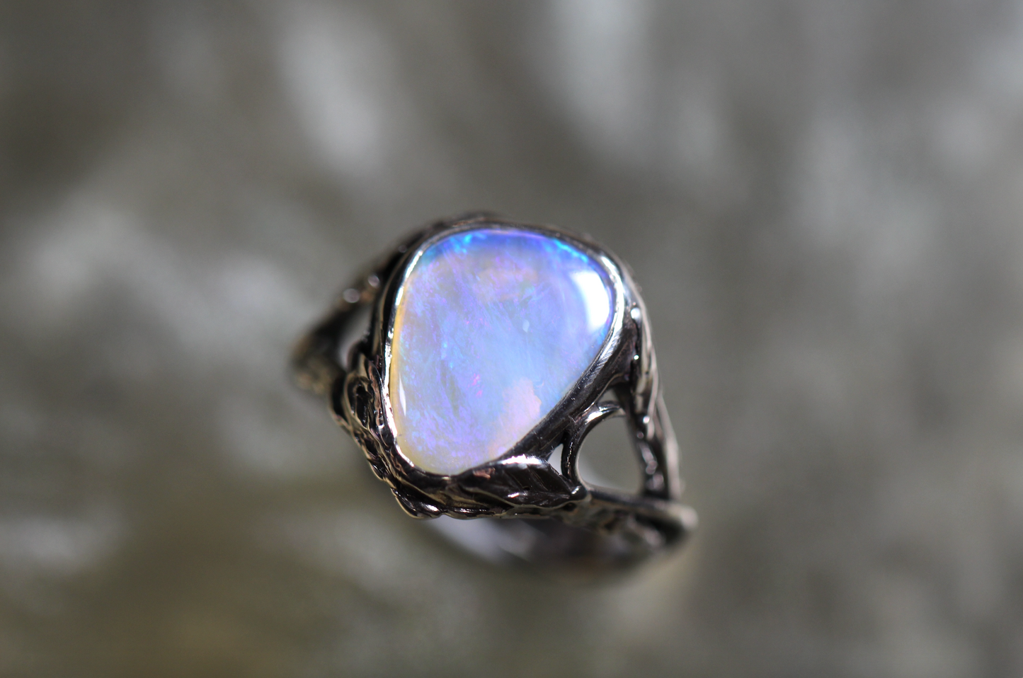 Lightning Ridge Opal and Sterling Silver Ring