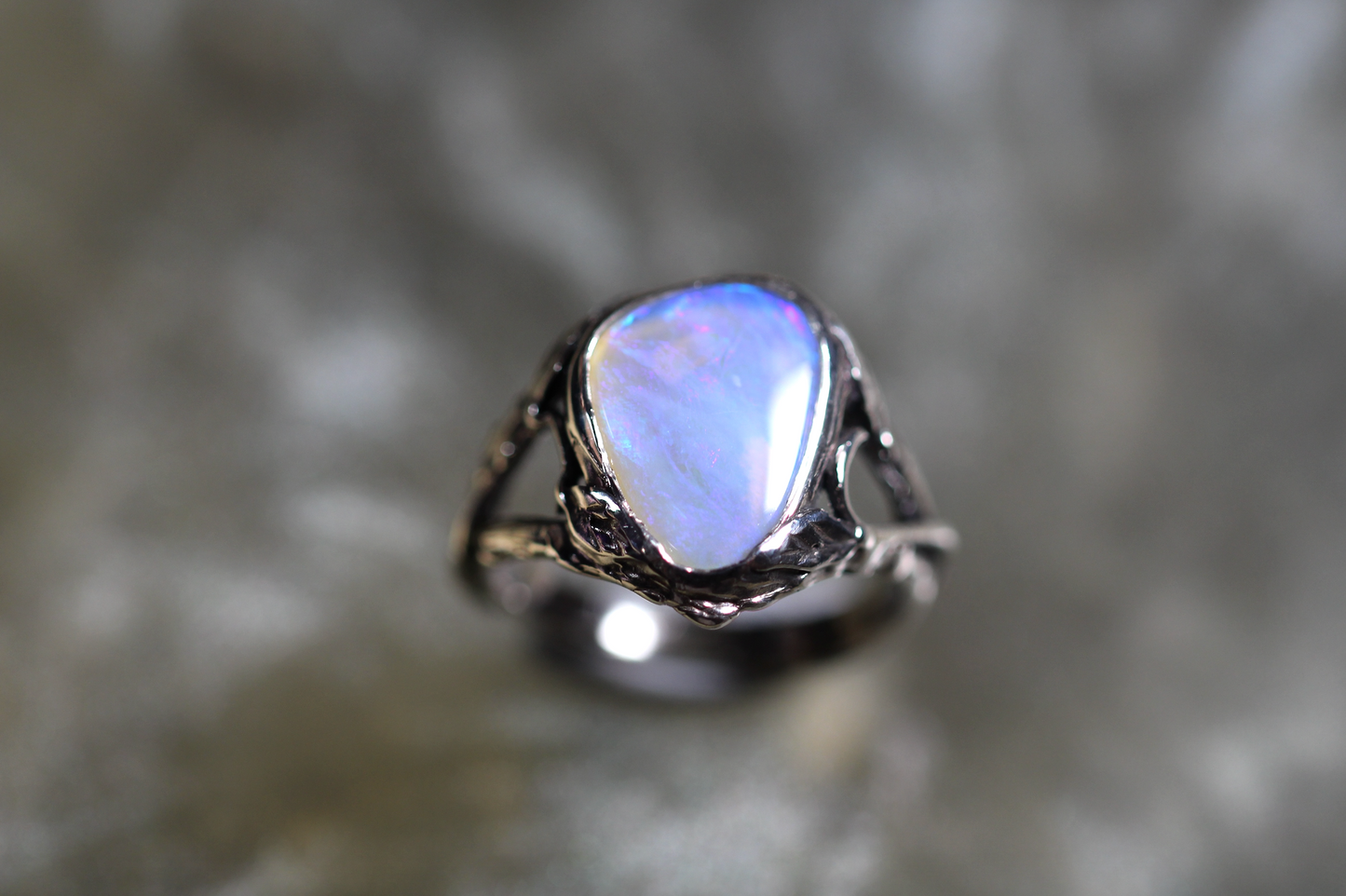 Lightning Ridge Opal and Sterling Silver Ring