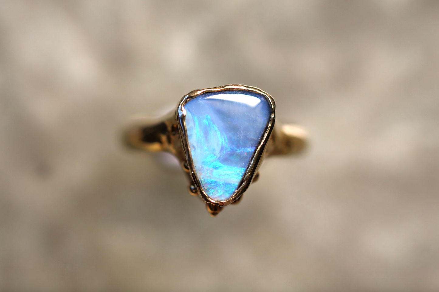 Boulder Opal and Solid 18ct Yellow Gold Ring