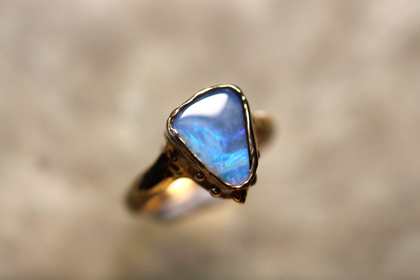 Boulder Opal and Solid 18ct Yellow Gold Ring