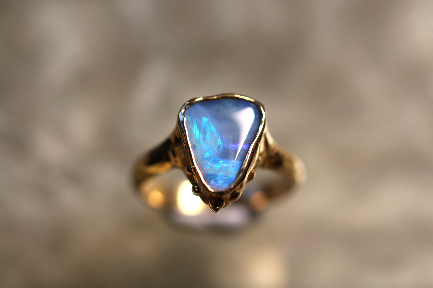 Boulder Opal and Solid 18ct Yellow Gold Ring