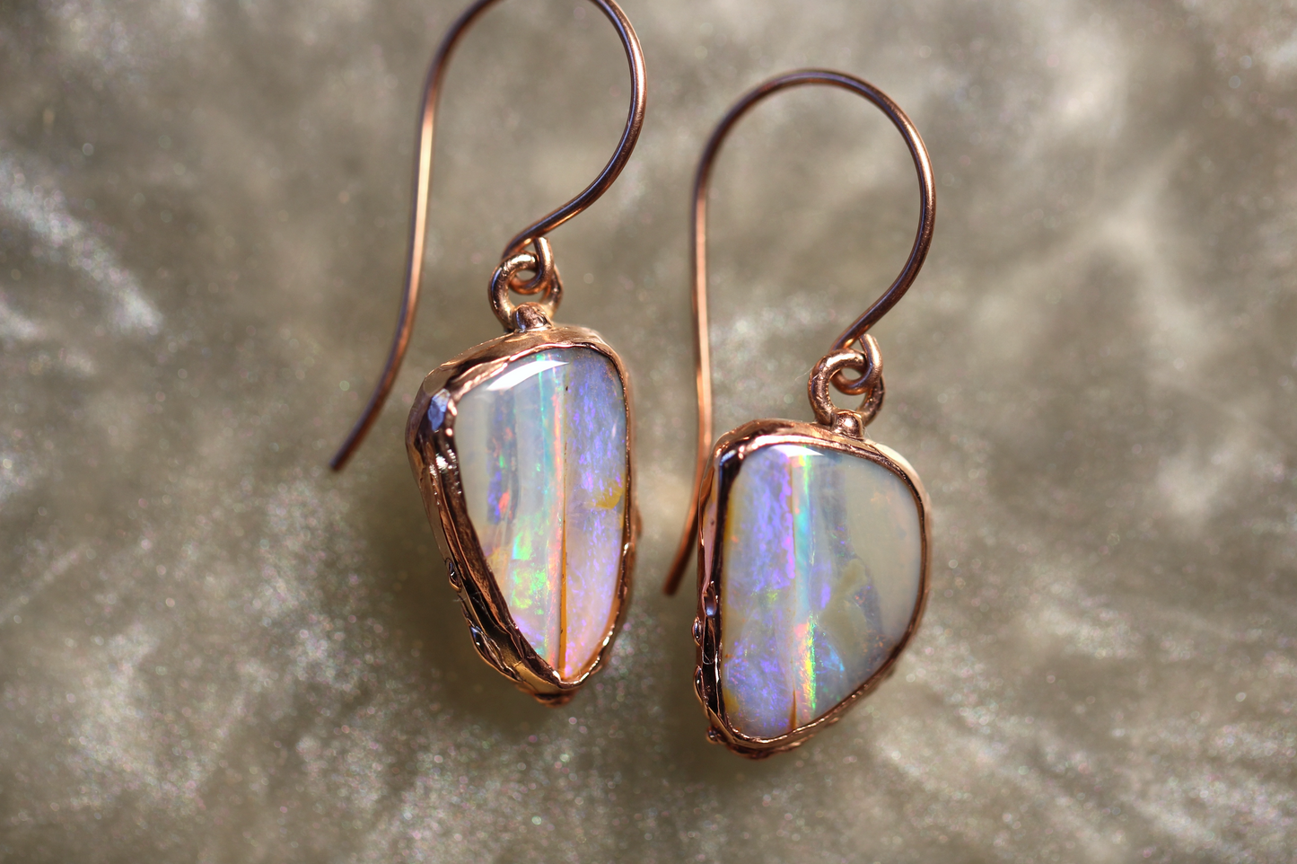 Boulder Opal and 9ct Gold Earrings
