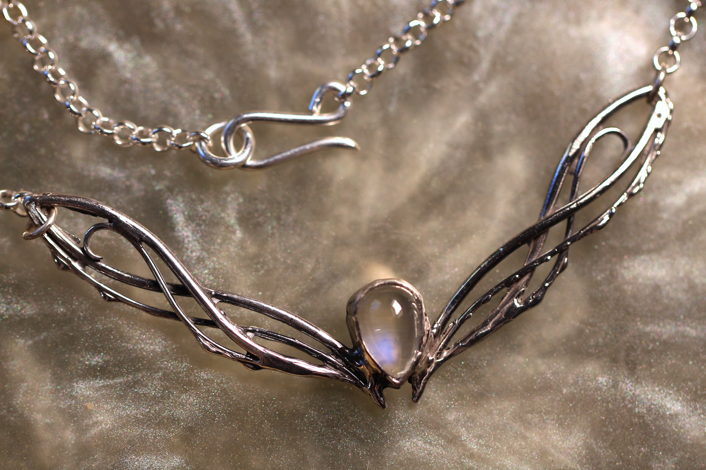 Moonstone and Sterling Silver Necklace